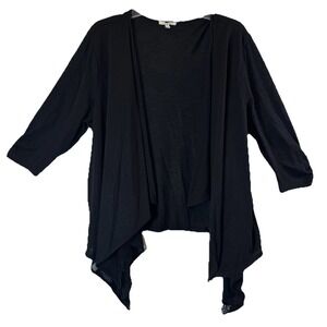 Maurices Black Cardigan Open‎ Front Short Sleeve Knit Top Lightweight Sz 2 - 2XL